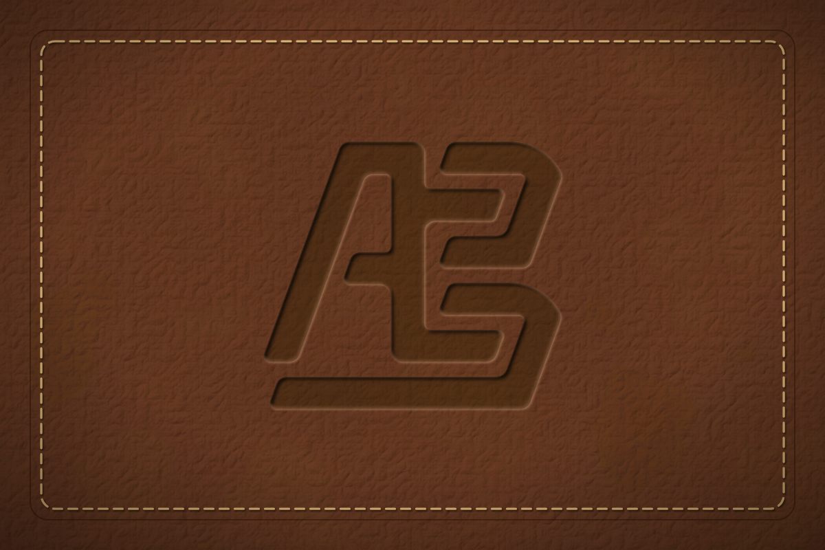 Logo en bajorrelieve sobre cuero